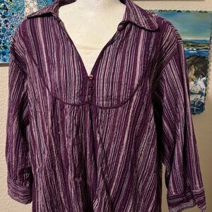 Chic Purple Striped Women's Blouse